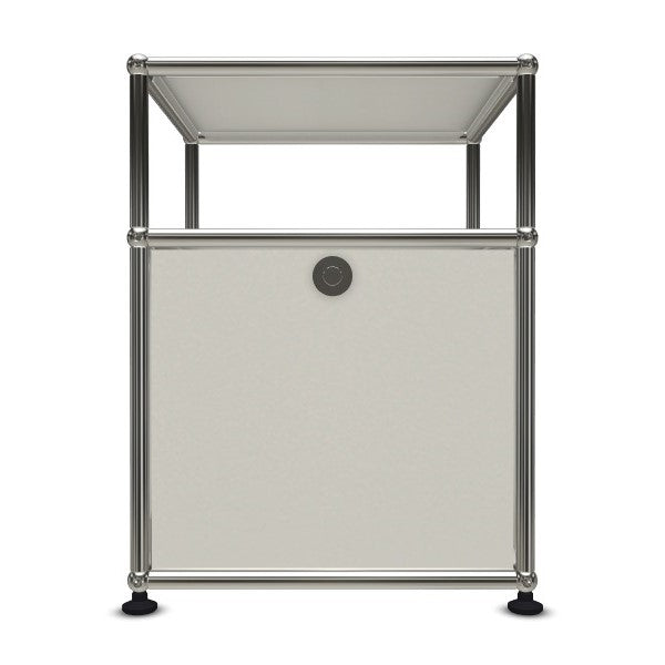 1x2 Modular Metal Sidetable with 1 bottom door & 1 pannel [W395XD350XH(350+175)] by Usm #Pure White [RAL 9010]