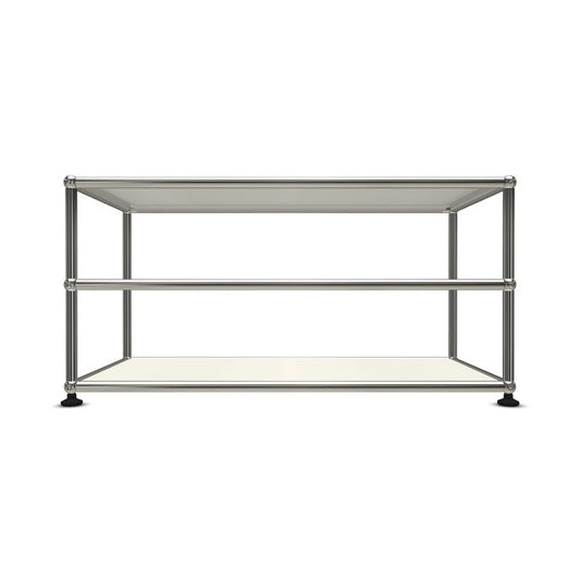 1x2 Modular Metal Sidetable with 2-1 pannels [W750XD350XH(175+175)] by Usm #Pure White [RAL 9010]