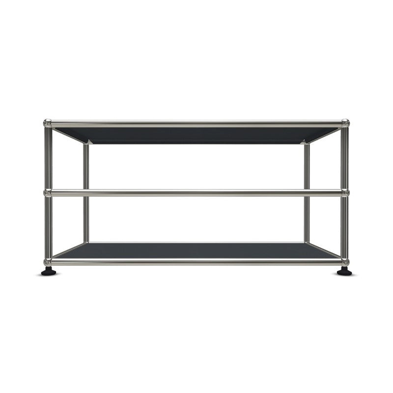 1x2 Modular Metal Sidetable with 2-1 pannels [W750XD350XH(175+175)] by Usm #Anthracite [RAL 7016]