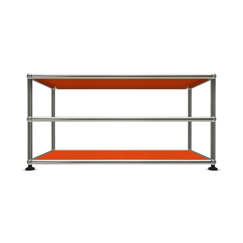 1x2 Modular Metal Sidetable with 2-1 pannels [W750XD350XH(175+175)] by Usm #Pure Orange [RAL 2004]