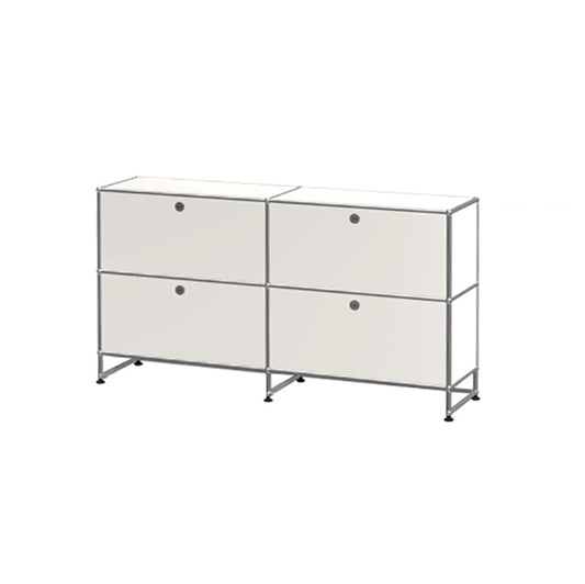 2x3 Modular Metal Sideboard with 4 top doors [W750XD350XH(100+350+350)] by Usm #Pure White [RAL 9010]