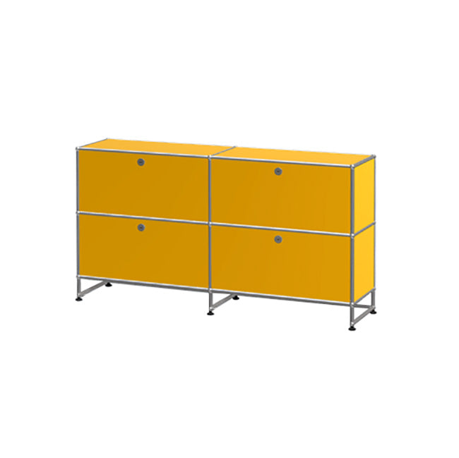 2x3 Modular Metal Sideboard with 4 top doors [W750XD350XH(100+350+350)] by Usm #Golden Yellow [RAL 1004]