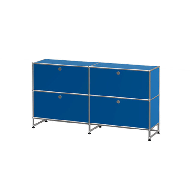 2x3 Modular Metal Sideboard with 4 top doors [W750XD350XH(100+350+350)] by Usm #Gentian Blue [RAL 5010]