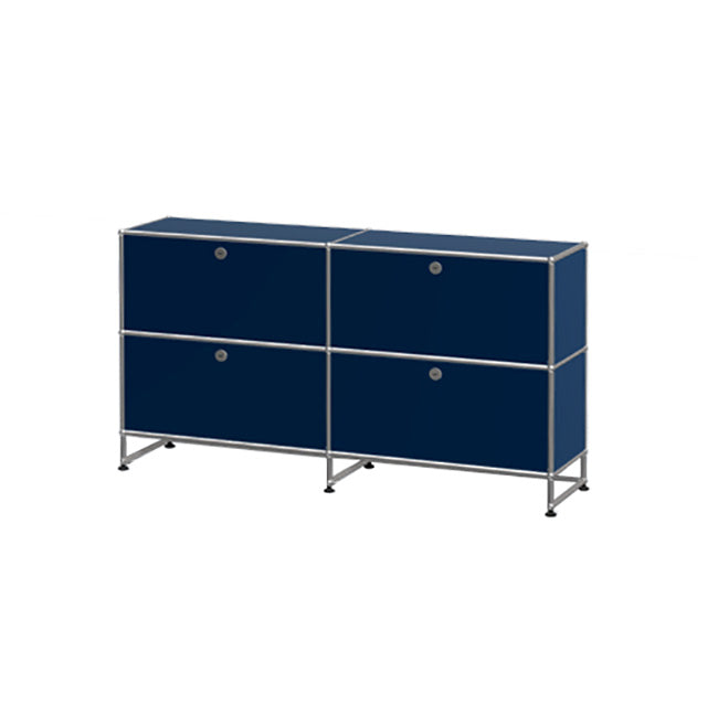 2x3 Modular Metal Sideboard with 4 top doors [W750XD350XH(100+350+350)] by Usm #Steel Blue [RAL 5011]