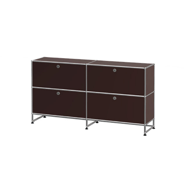 2x3 Modular Metal Sideboard with 4 top doors [W750XD350XH(100+350+350)] by Usm #USM Brown