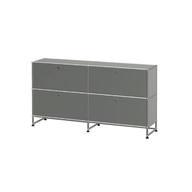 2x3 Modular Metal Sideboard with 4 top doors [W750XD350XH(100+350+350)] by Usm #USM Mid-Gray