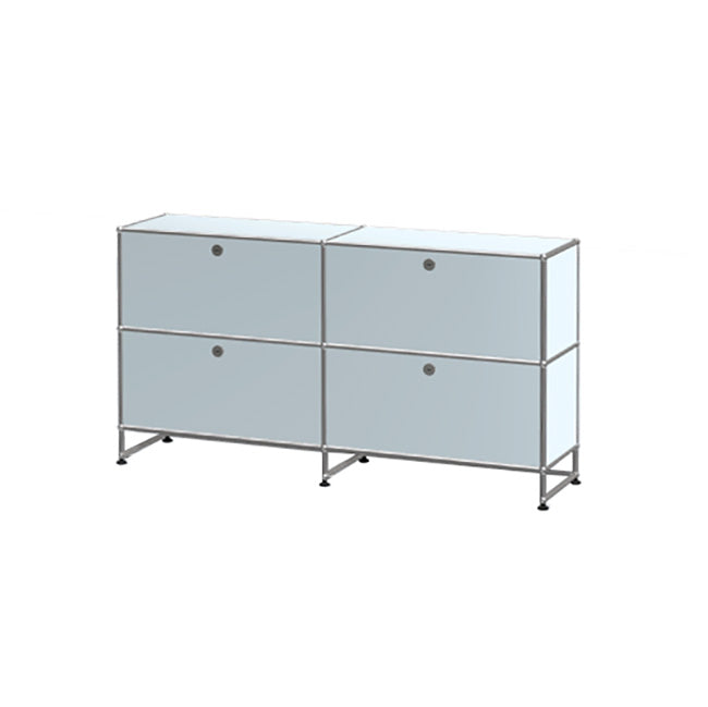 2x3 Modular Metal Sideboard with 4 top doors [W750XD350XH(100+350+350)] by Usm #USM Matte Silver