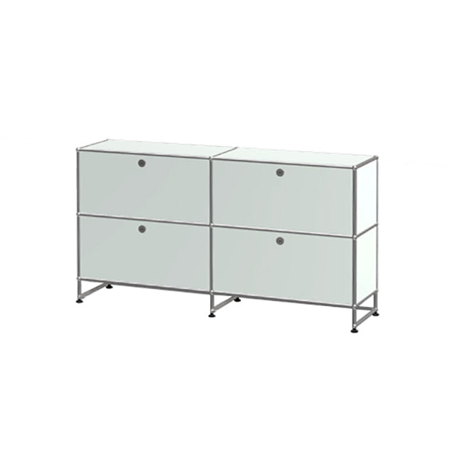 2x3 Modular Metal Sideboard with 4 top doors [W750XD350XH(100+350+350)] by Usm #Light Gray [RAL 7035]