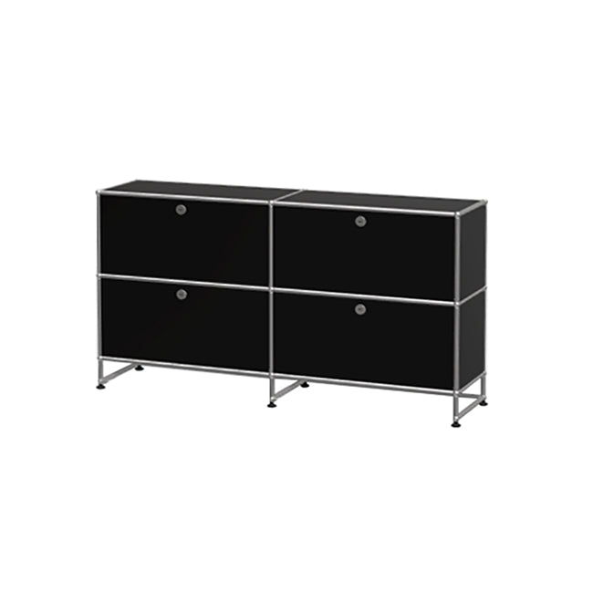 2x3 Modular Metal Sideboard with 4 top doors [W750XD350XH(100+350+350)] by Usm #Graphite Black [RAL 9011]