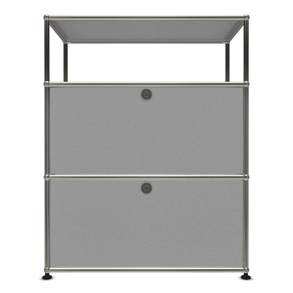 1x3 Modular Metal Highboard with 2 bottom doors [W750XD350XH(350+350+250)] by Usm #USM Matte Silver