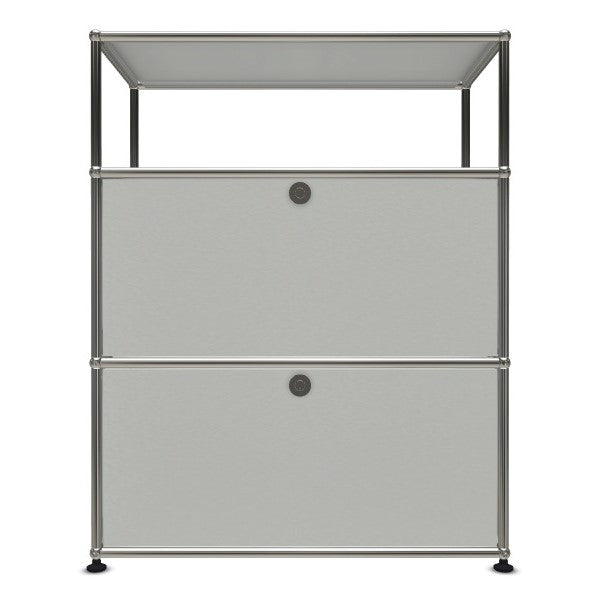 1x3 Modular Metal Highboard with 2 bottom doors [W750XD350XH(350+350+250)] by Usm #Light Gray [RAL 7035]