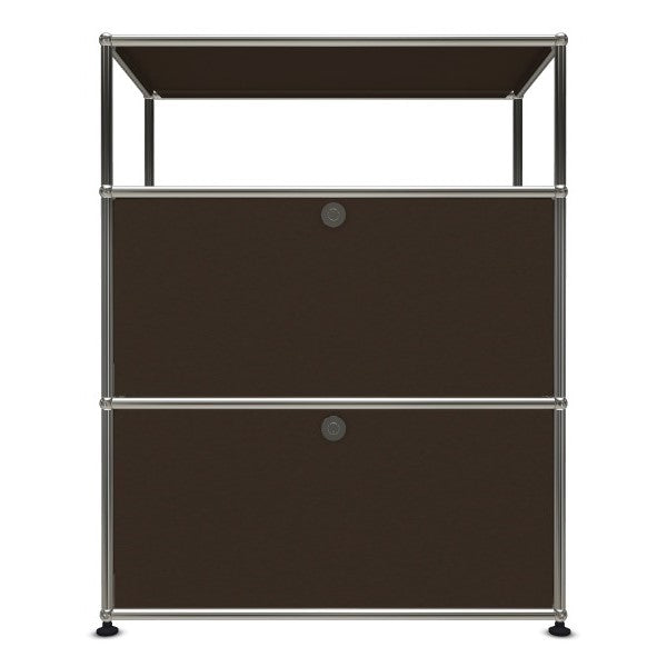 1x3 Modular Metal Highboard with 2 bottom doors [W750XD350XH(350+350+250)] by Usm #USM Brown