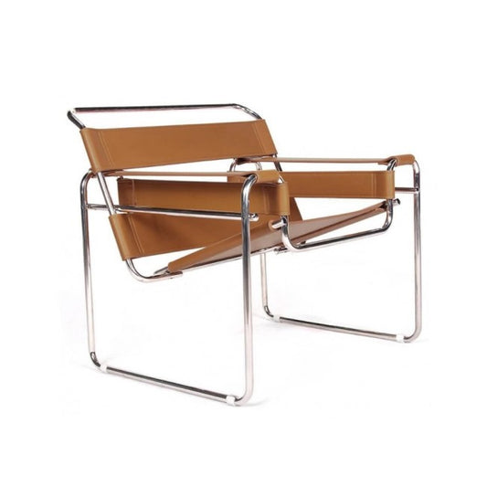 WASSILY CHAIR - Leather easy chair with armrests