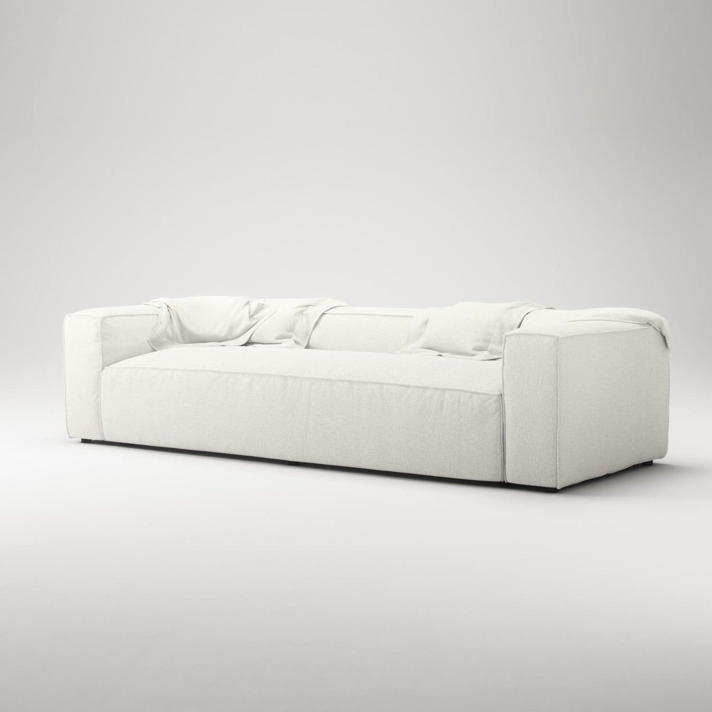 Decotique Grand 3-Seater Sofa Steam/White