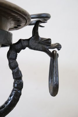 16th Century Brazer in Copper with Wrought Iron Pedestal-DCO-1699889