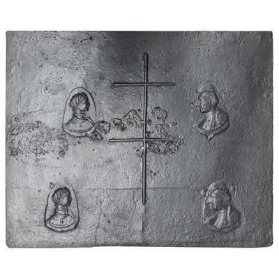 16th Century Fireplace Back Plate with Lorraine Cross-TDA-1376384