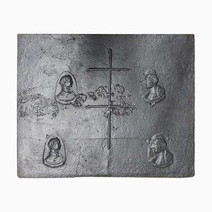 16th Century Fireplace Back Plate with Lorraine Cross-TDA-1376384