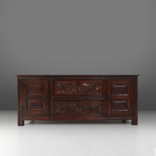 16th Century French Geometric Sideboard in Oak