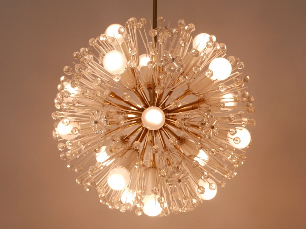 17-Light Dandelion Chandelier by Emil Stejnar for Rupert Nikoll 1950s