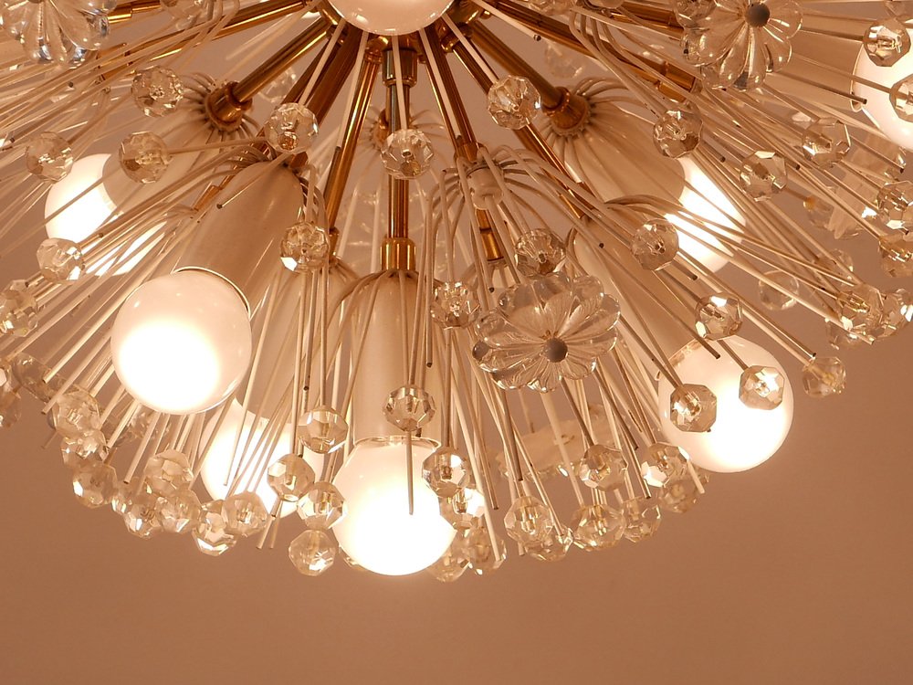 17-Light Dandelion Chandelier by Emil Stejnar for Rupert Nikoll 1950s