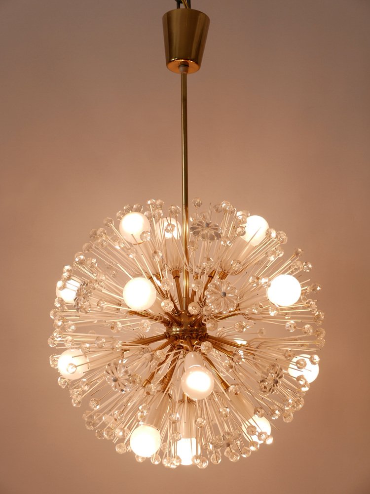 17-Light Dandelion Chandelier by Emil Stejnar for Rupert Nikoll 1950s