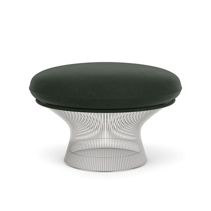 Platner Ottoman (Frame - Polished Nickel / Upholstery Material - Knoll Velvet) by Knoll