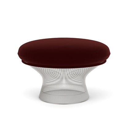 Platner Ottoman (Frame - Polished Nickel / Upholstery Material - Knoll Velvet) by Knoll