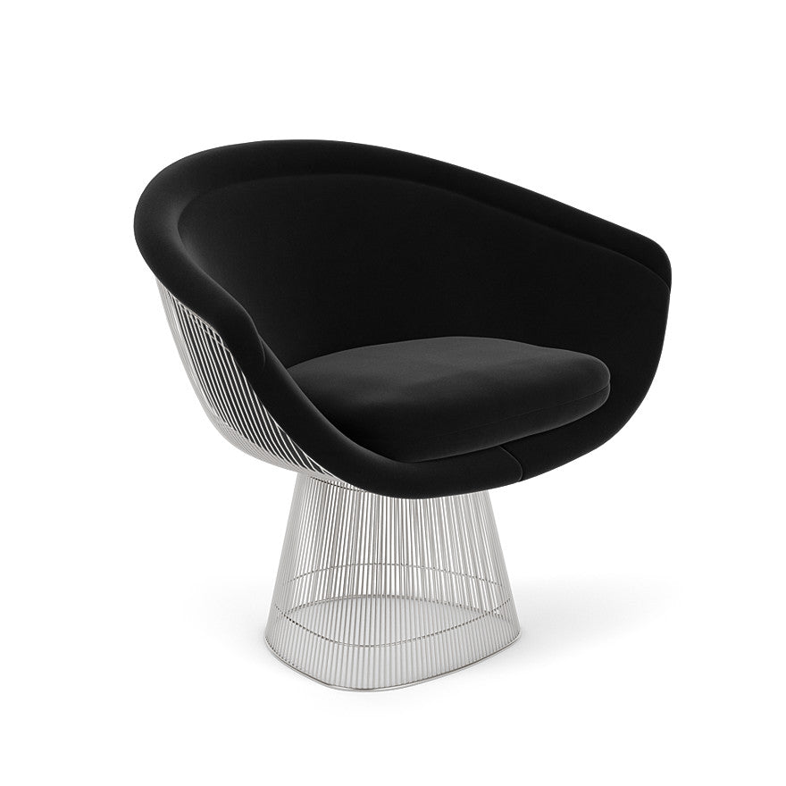 Platner Lounge Chair (Frame - Polished Nickel / Upholstery Material - Knoll Velvet) by Knoll