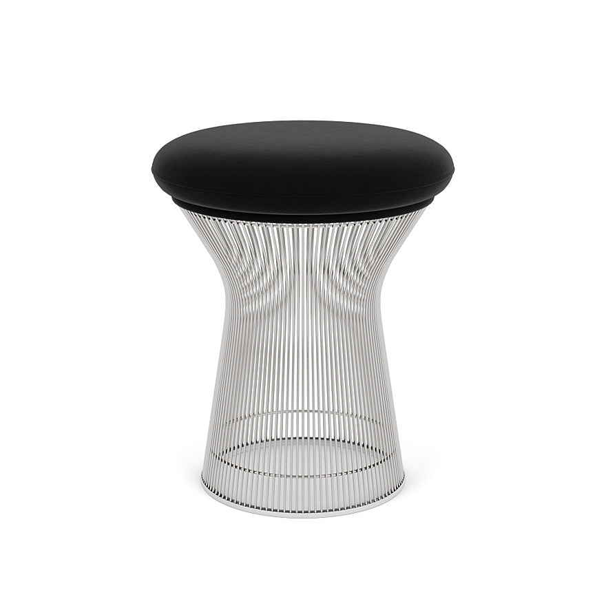 Platner Stool (Frame - Polished Nickel / Upholstery Material - Knoll Velvet) by Knoll