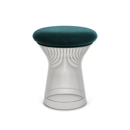 Platner Stool (Frame - Polished Nickel / Upholstery Material - Knoll Velvet) by Knoll