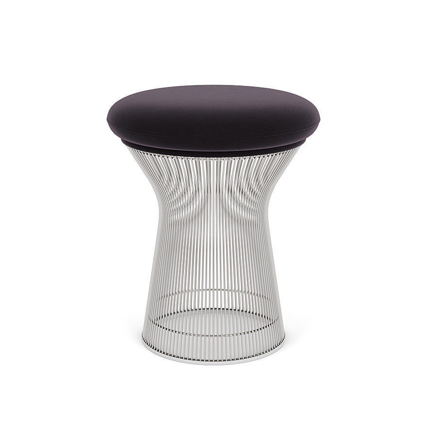 Platner Stool (Frame - Polished Nickel / Upholstery Material - Knoll Velvet) by Knoll