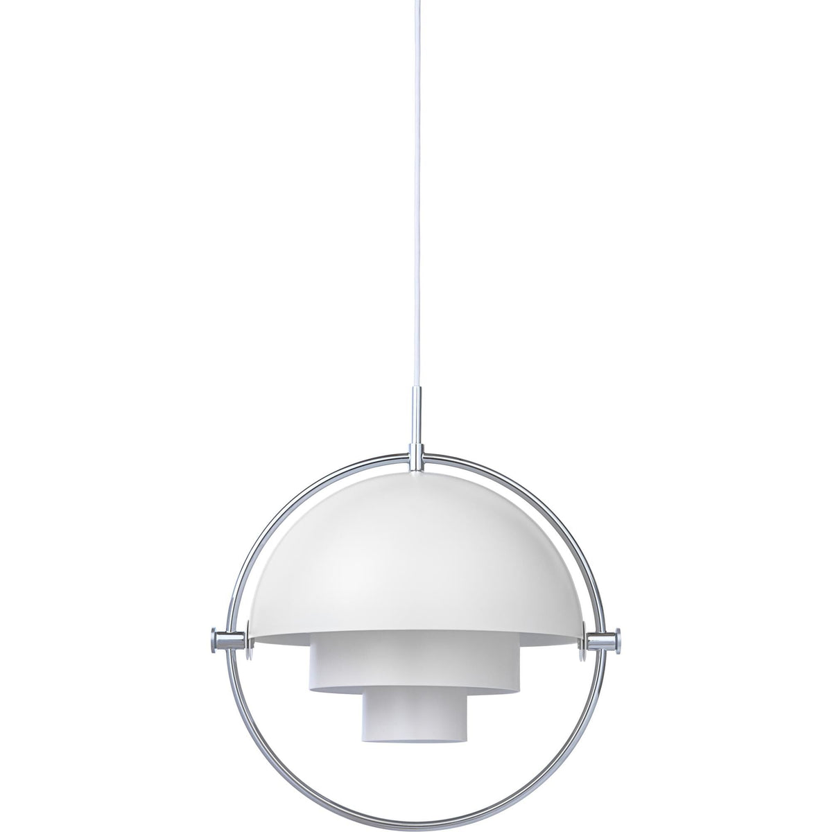 Multi-Lite Pendant White & Brass