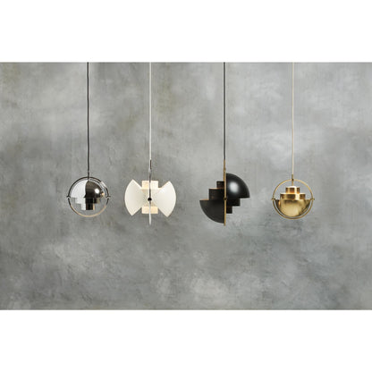 Multi-Lite Pendant Large Brass/Matt Black