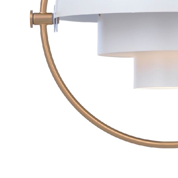Multi-Lite Pendant White & Brass