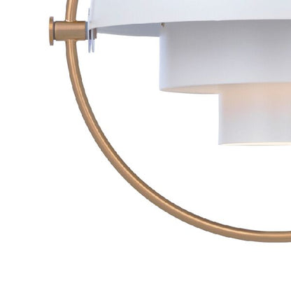 Multi-Lite Pendant White & Brass