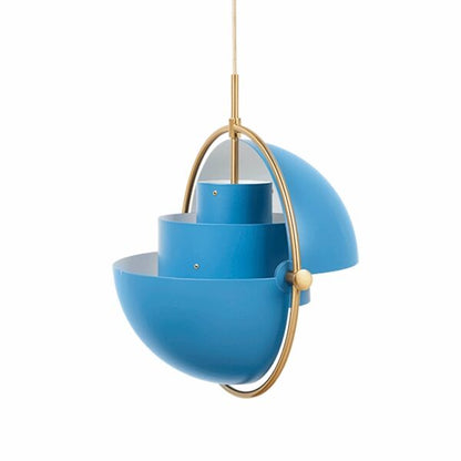 Multi-Lite Pendant Brass & Blue