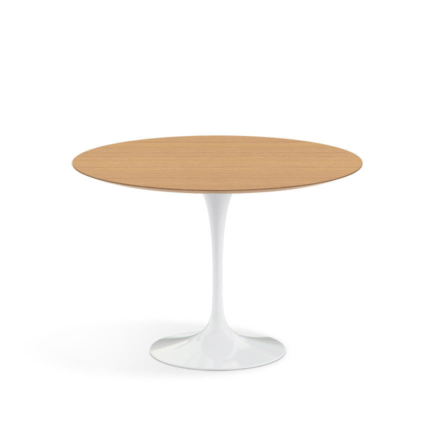 Saarinen Round Dining Table Ø107 by Knoll #White / Wood | Natural Oak