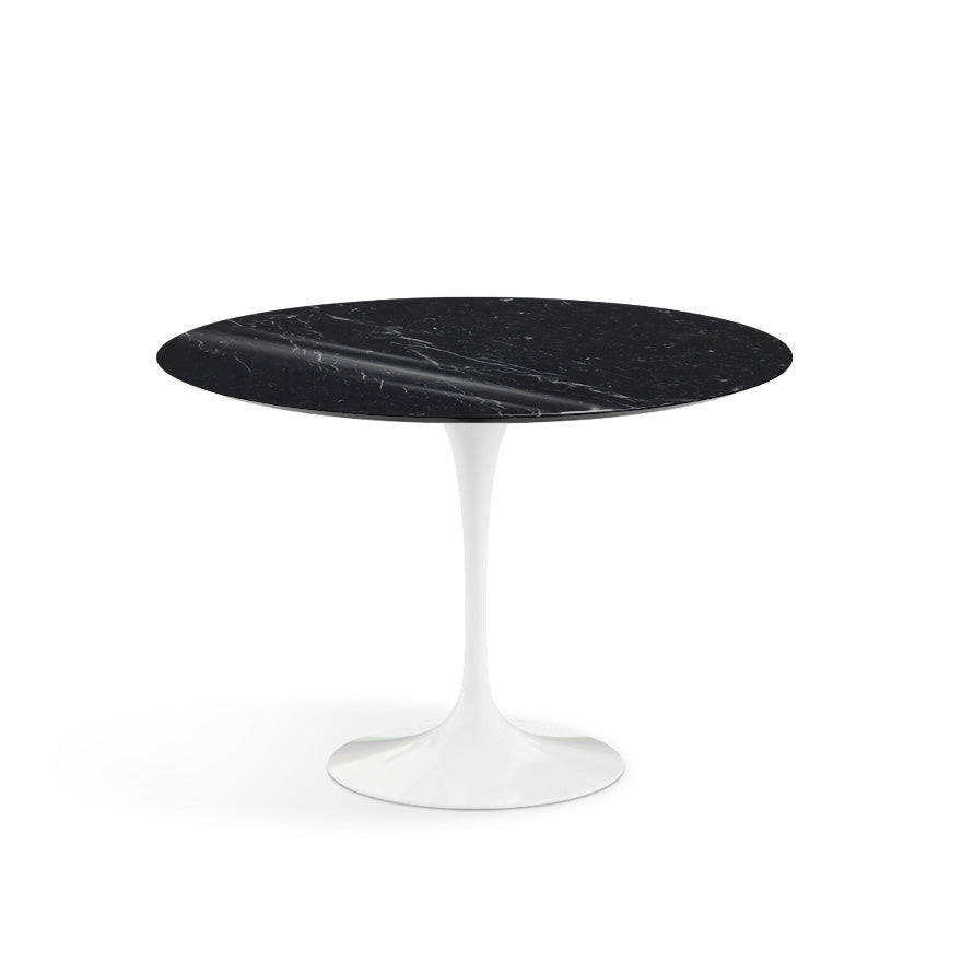 Saarinen Round Dining Table Ø107 by Knoll #White / Marble | Nero Marquina | Shiny finish