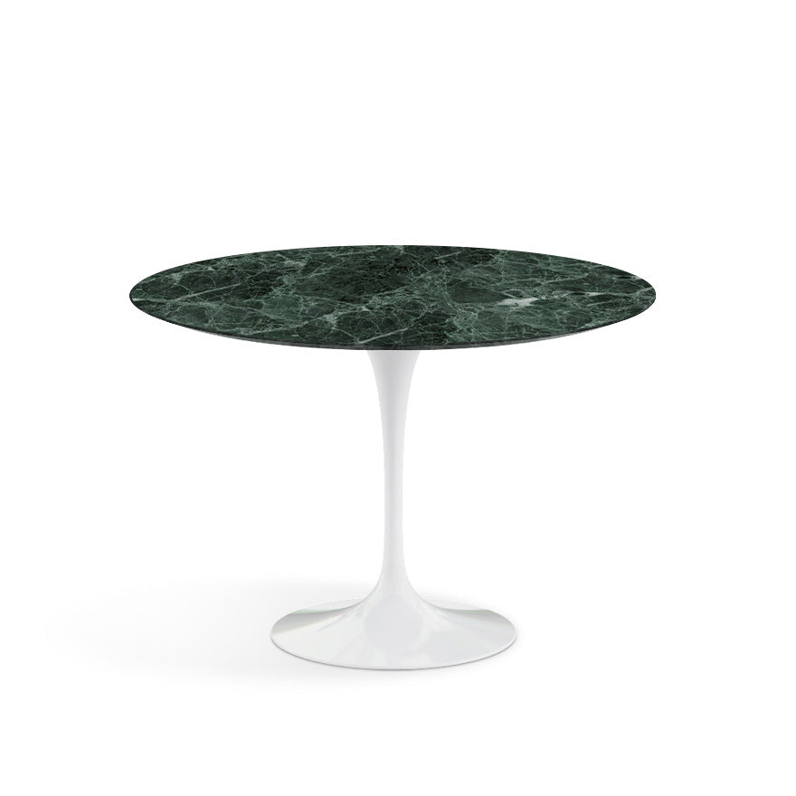 Saarinen Round Dining Table Ø107 by Knoll #White / Marble | Verde Alpi | Satin finish