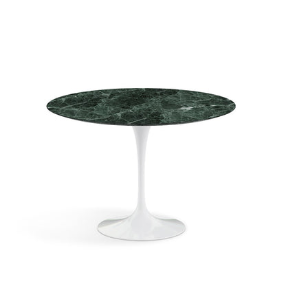 Saarinen Round Dining Table Ø107 by Knoll #White / Marble | Verde Alpi | Satin finish