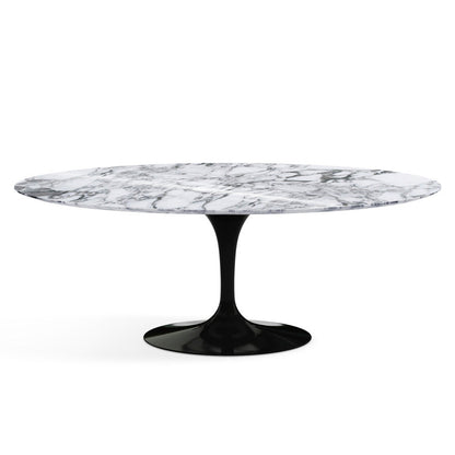Saarinen Oval Dining Table 198x121 by Knoll #Black/Marble | Arabescato | Shiny finish