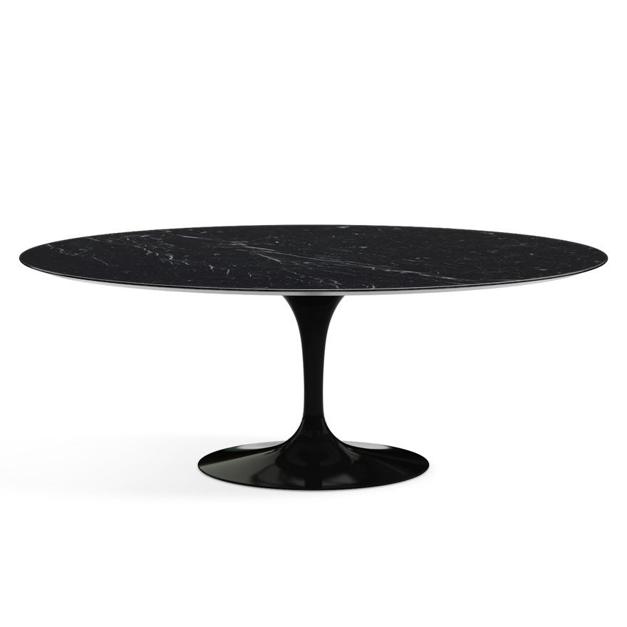 Saarinen Oval Dining Table 198x121 by Knoll #Black/Marble | Nero Marquina | Satin finish