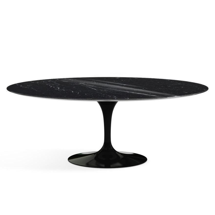 Saarinen Oval Dining Table 198x121 by Knoll #Black/Marble | Nero Marquina | Shiny finish