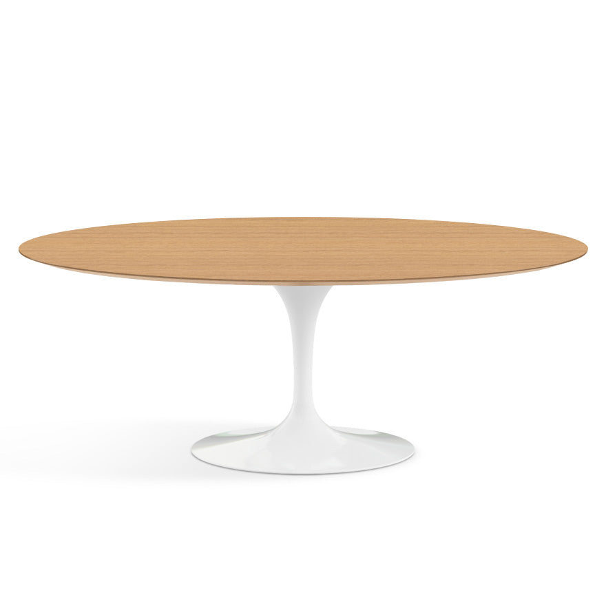 Saarinen Oval Dining Table 198x121 by Knoll #White/Wood | Natural Oak