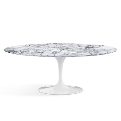 Saarinen Oval Dining Table 198x121 by Knoll #White/Marble | Arabescato | Shiny finish