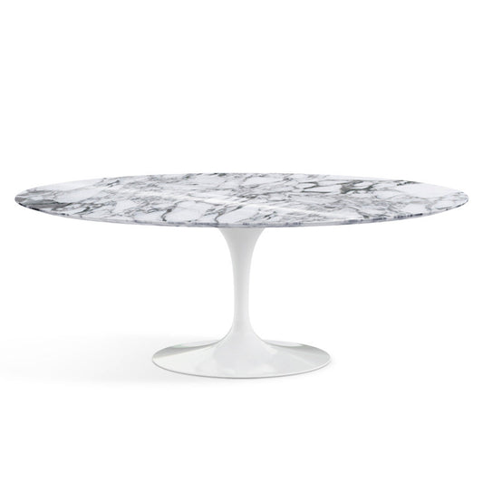 Saarinen Oval Dining Table 198x121 by Knoll #White/Marble | Arabescato | Shiny finish