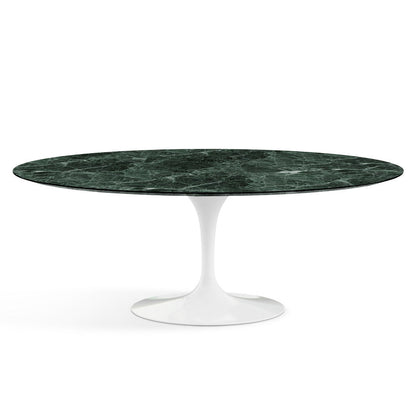 Saarinen Oval Dining Table 198x121 by Knoll #White/Marble | Verde Alpi | Satin finish
