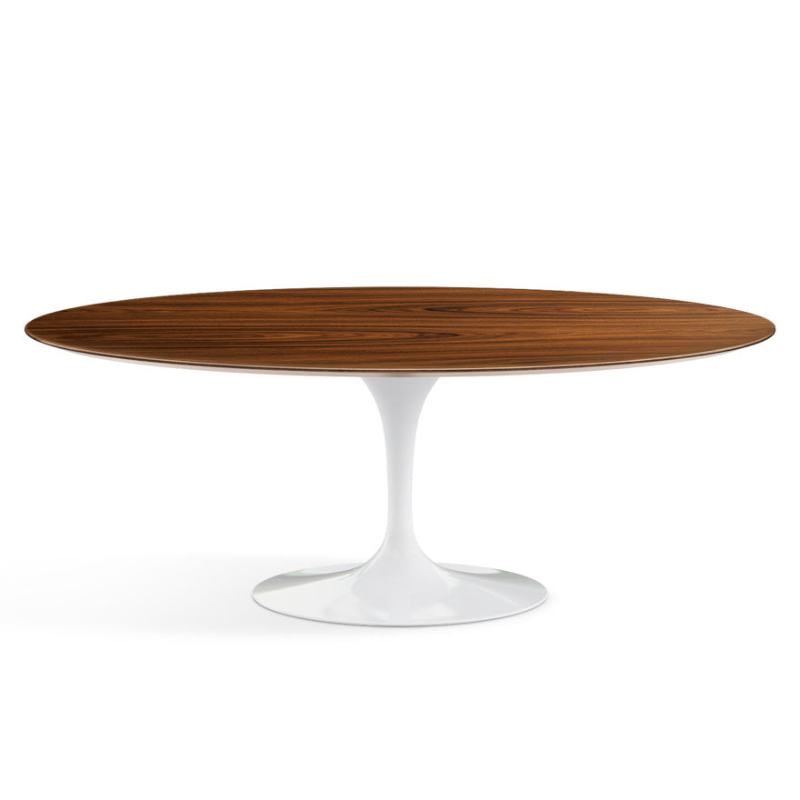 Saarinen Oval Dining Table 198x121 by Knoll #White/Wood | Santos Rosewood