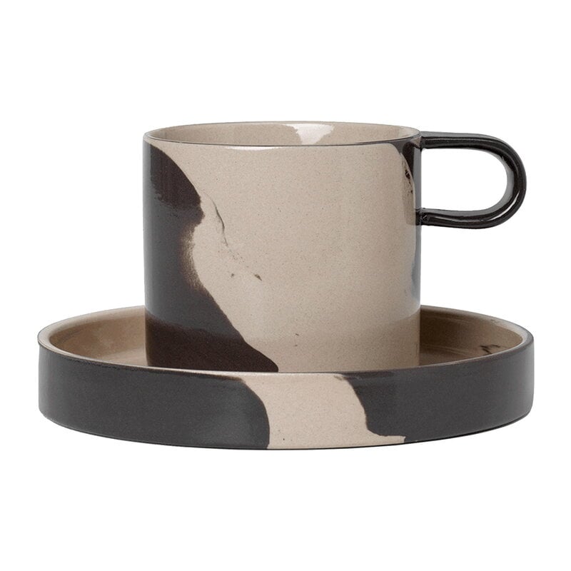 Inlay cup with saucer by ferm LIVING #sand - brown #