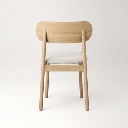 Decotique Elephant Dining Chair Natural Oak/White Bouclé